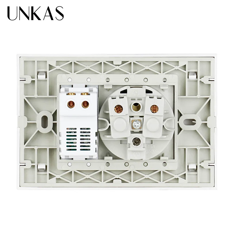 UNKAS настенная розетка USB штепсельная вилка с заземлением 16A ЕС Стандартный
