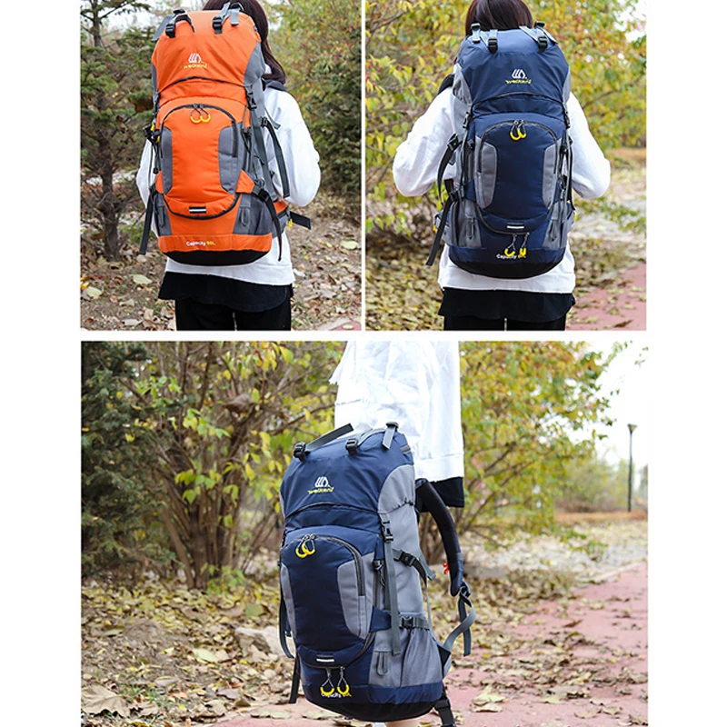 

Unisex 60l prova dwaterproof gua masculino mochila pacote de viagem saco de desporto pacote acampamento ao ar livre