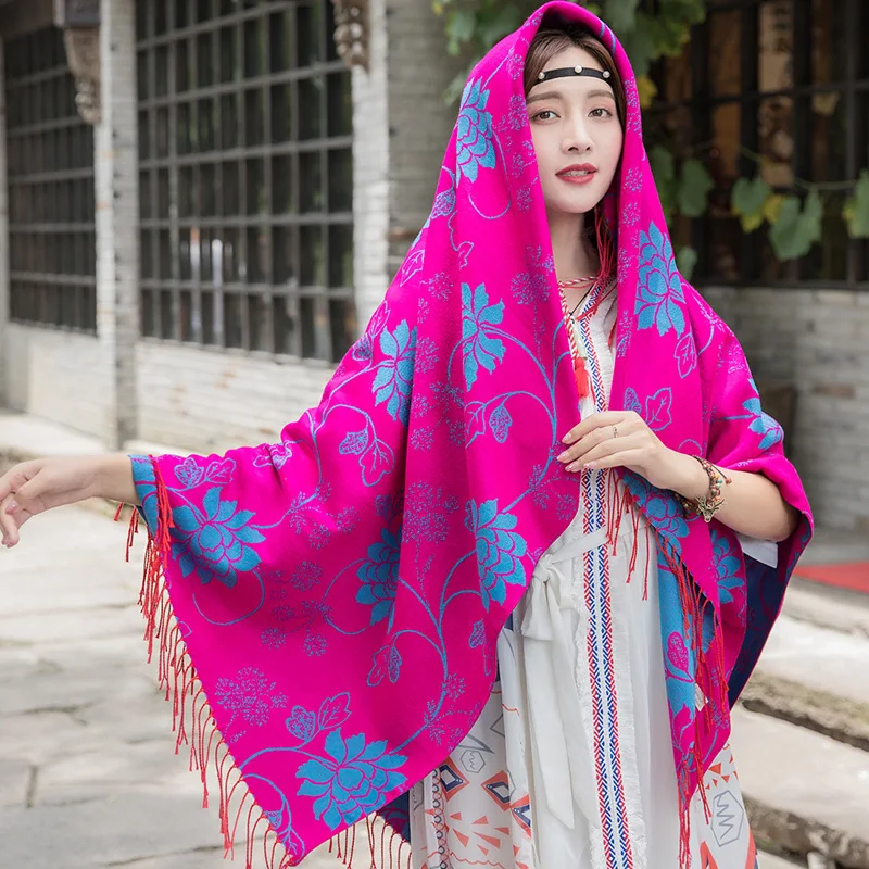 

Shawl Thickened Cloak Autumn Outer Shawl Summer Office Foulard Women Scarves For Ladies Luxury Brand Travel Big Square Scarf