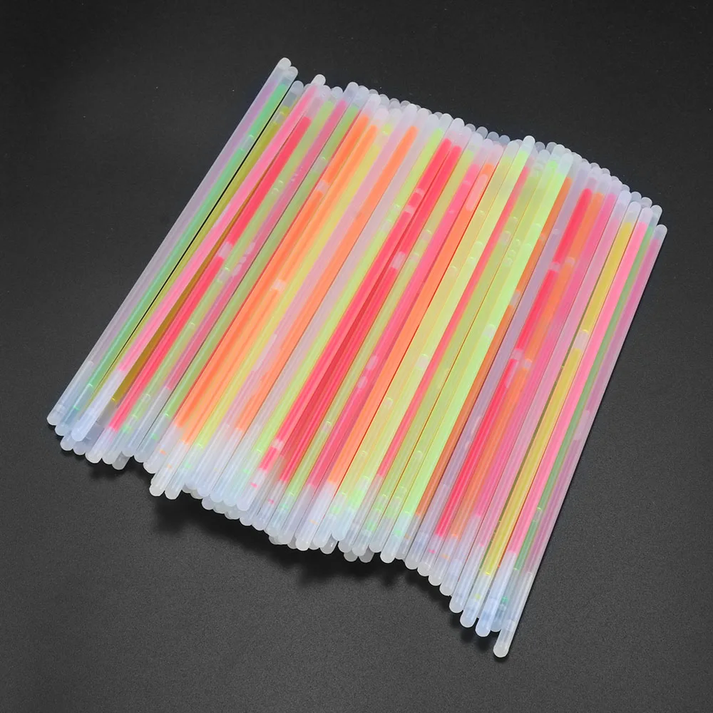 

100pcs Luminous Stick Colorful Luminous Necklace Luminous Party Bulk Party Supplies Party Bracelet Light Stick Adult Party