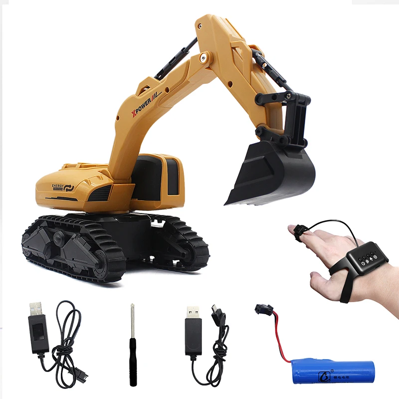 

RC Truck Excavator Crawler 8CH 2.4G Remote Control Digger Demo Construction Engineering Vehicle Model Electronic Kids Hobby Toys