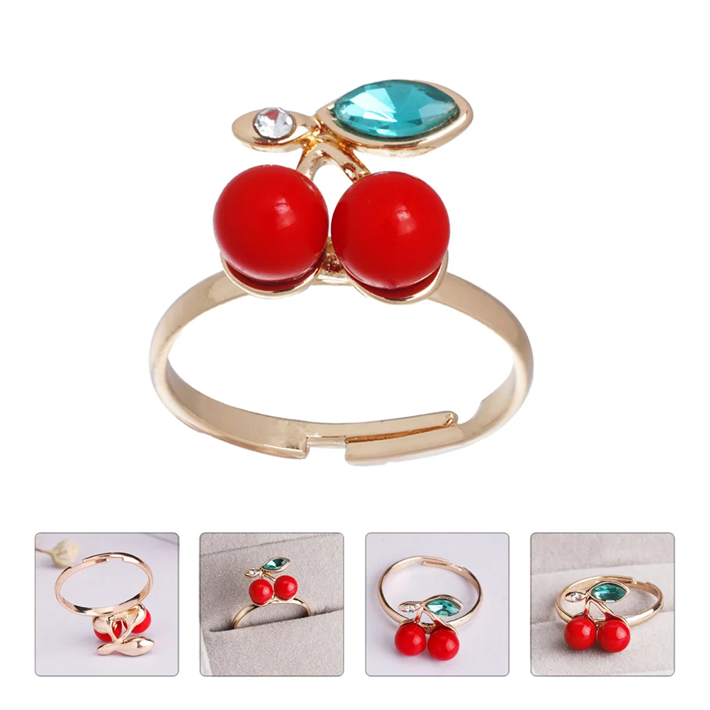 

1Pc Adorable Cherry Ring Lovely Animal Adjustable Open Ring Finger Decoration