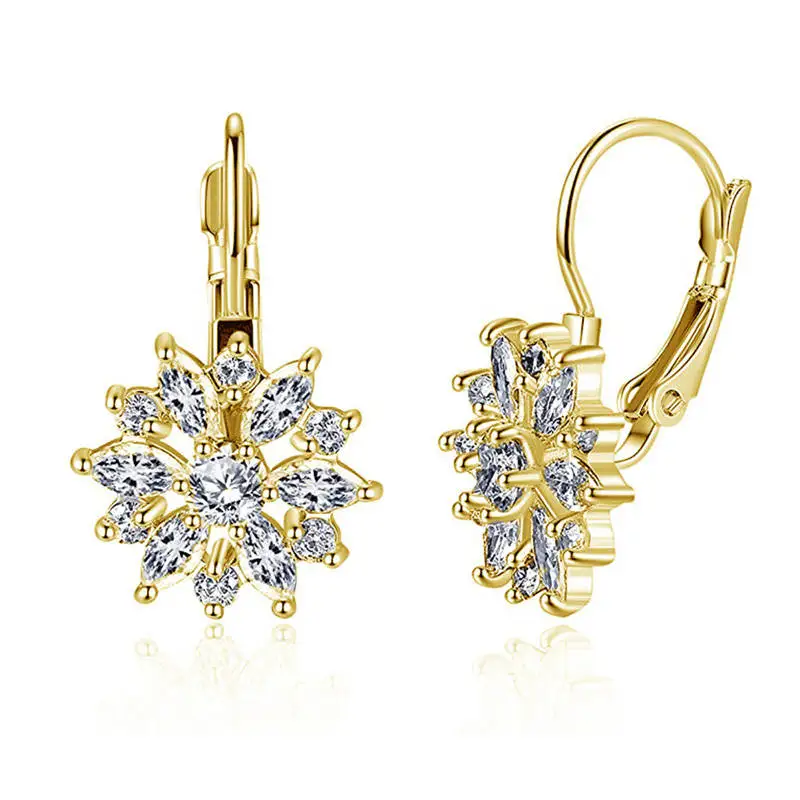 Женские серьги гвоздики с кристаллами и цирконом|Серьги-гвоздики| |