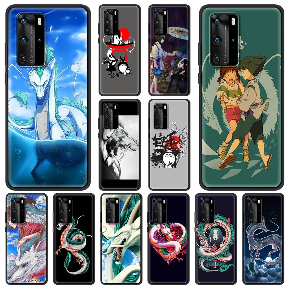 

Japan Anime Chihiro Spirited Away Fundas Cover Bag For Huawei Y6 Y7 2019 P30 Pro P40 Lite E P Smart Z Phone Case Silicon Shell