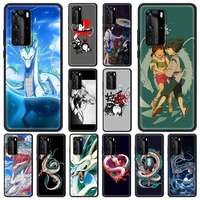 japan anime chihiro spirited away fundas cover bag for huawei y6 y7 2019 p30 pro p40 lite e p smart z phone case silicon shell
