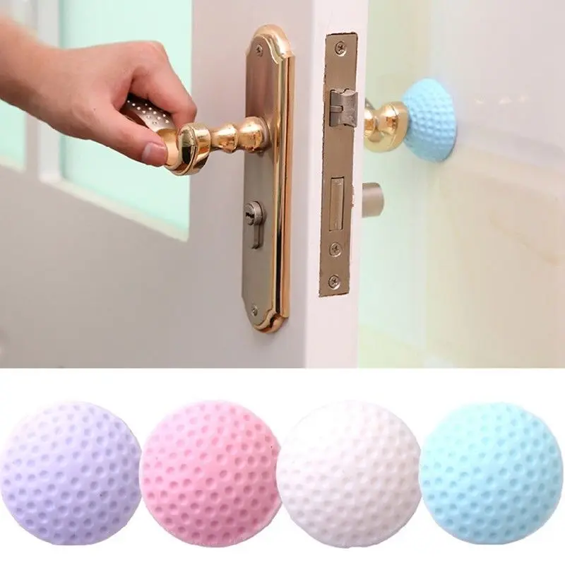 

1PCS Colorful Silicone Self Adhesive Wall Protectors Door Handle Bumpers Buffer Guard Stoppers Silencer Crash Pad Doorknob Lock