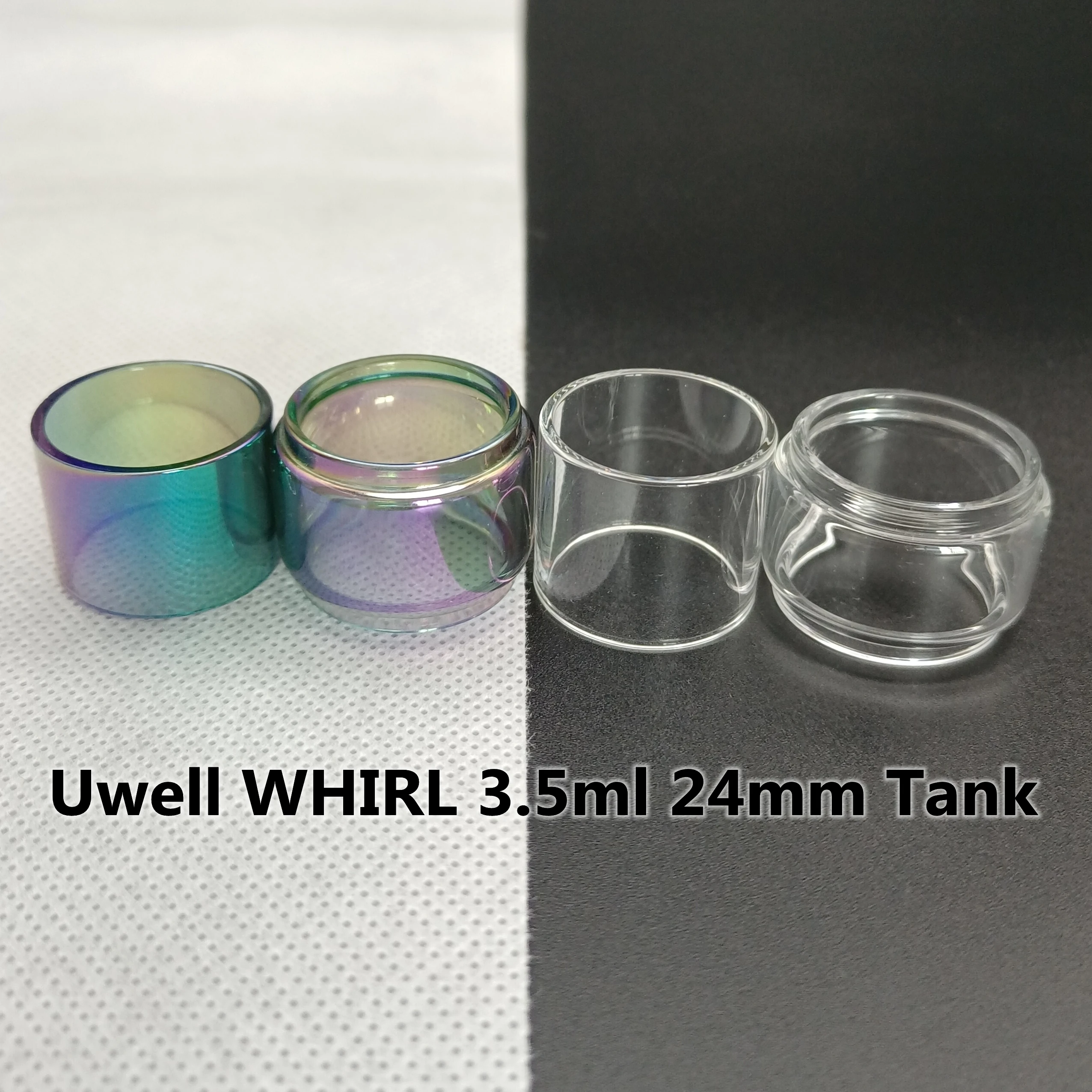 

3pcs Uwell WHIRL 3.5ml 24mm Tank Normal Bulb Tube 5ml Replacement Clear Rainbow Bubble Glass