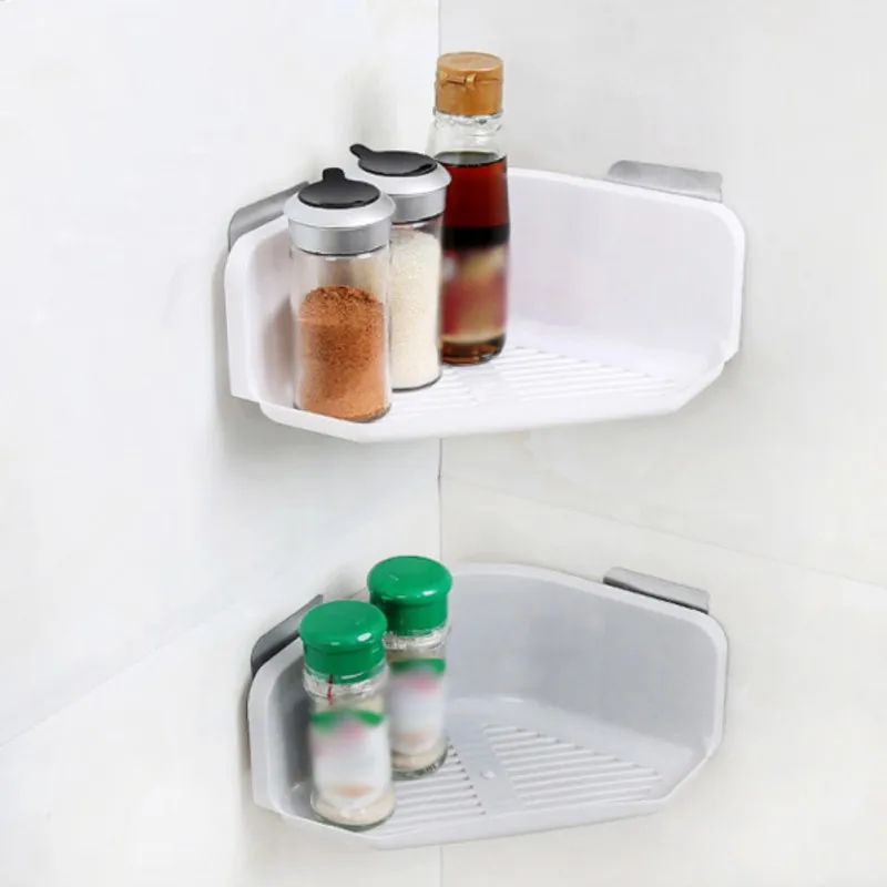 

1Set Wall-mounted Laundry Rack Organizer Bathroom Corner Drain Rack free punch Wash Rack Household Accessory