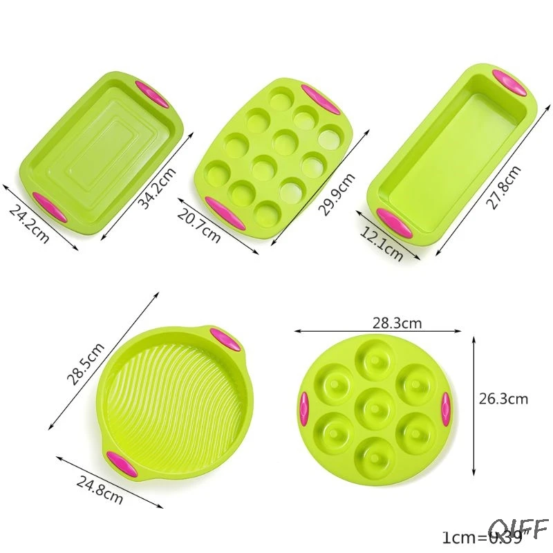 5 шт Силиконовые формы для выпечки набор | Пищевая класса Премиум силиконовые