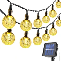 solar fairy lights string crystal ball outdoor led decor lamp waterproof garlands 8 modes lighting for holiday wedding 5 12m