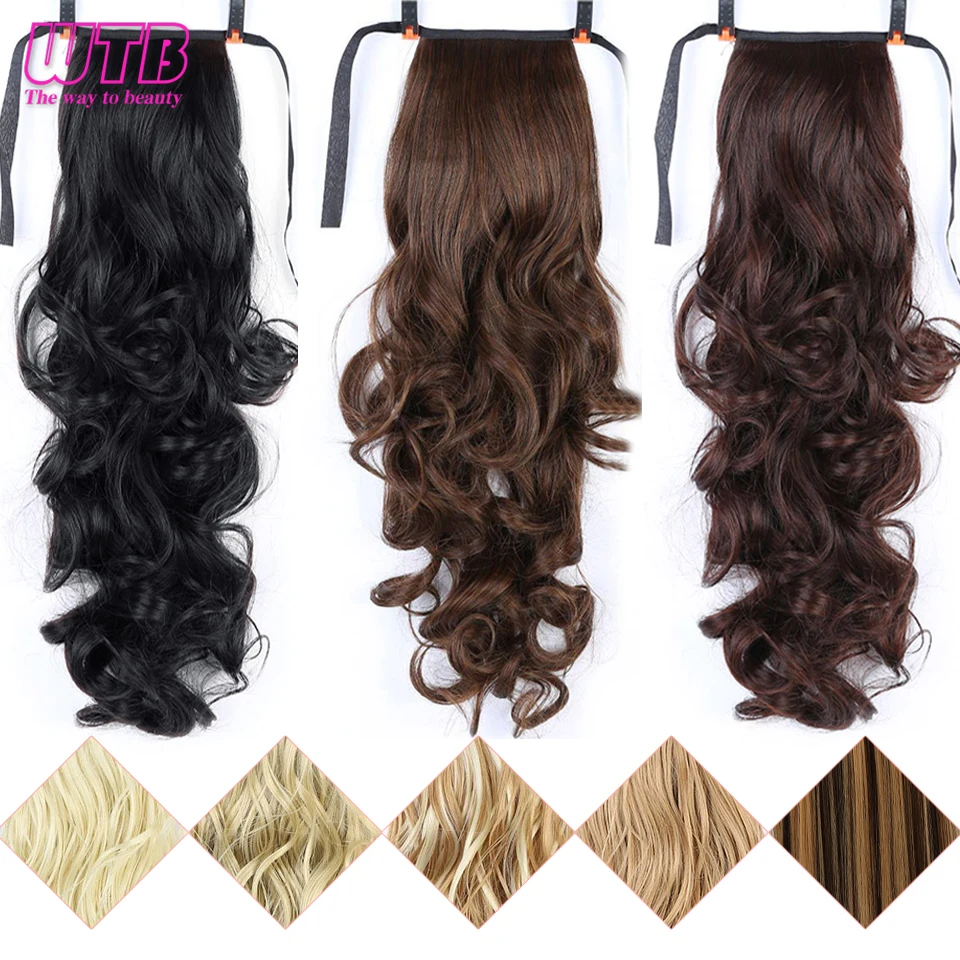 WTB Синтетические Длинные Прямые Шнурки конский хвост клип в наращивание волос