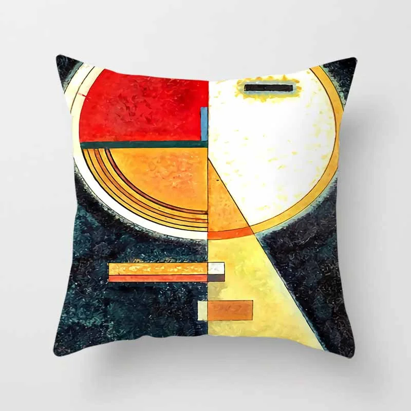 

Pillow Case Irregular Oil Painting Printing Square Pillowcase Home Improvement Car Sofa Pillow Cover Cushion Cover 45*45cm