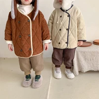 girls babys kids coat jacket outwear 2021 solid warm plus velvet thicken winter autumn buttons%c2%a0school fleece childrens clothes