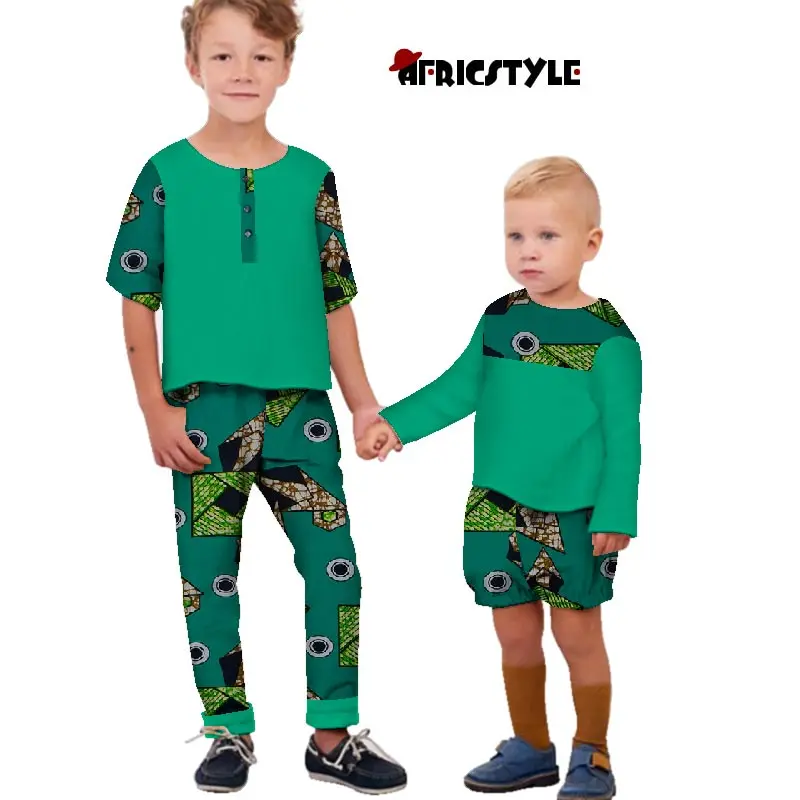 2021 African children's clothes African brothers clothing African children's wear Brother and brother two piece suit wyq439