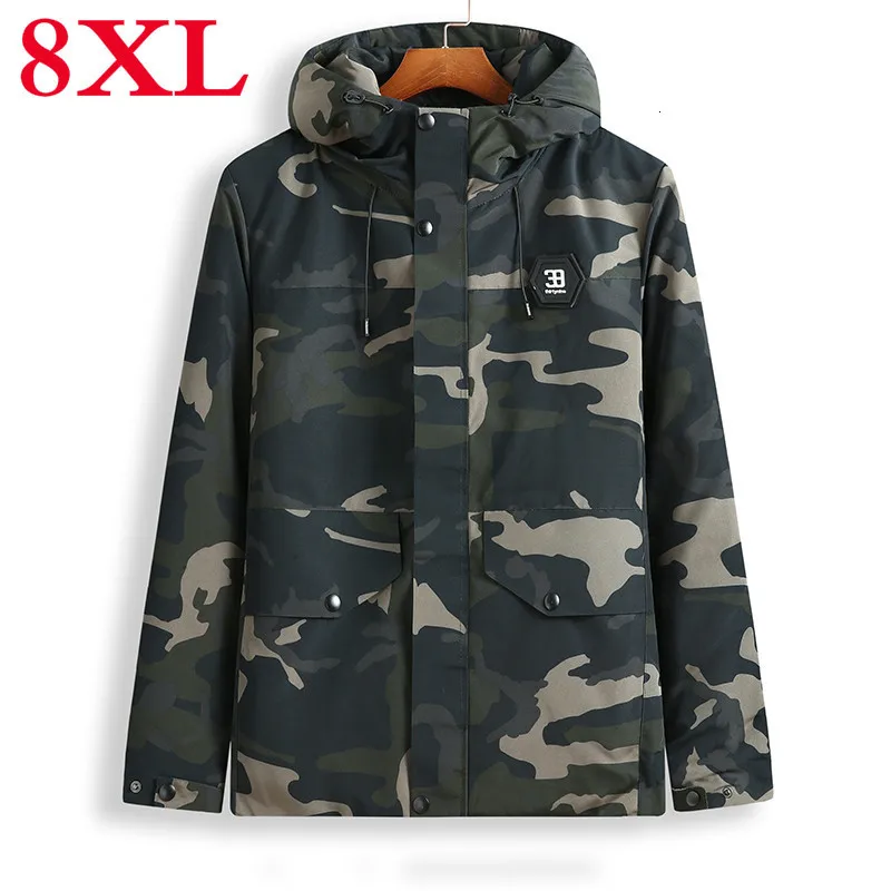 Мужская зимняя куртка размера плюс 8XL 7XL 6XL хит продаж камуфляжная армейская