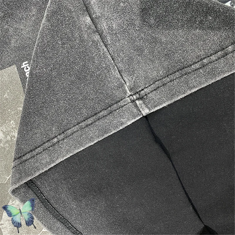 

Real Photo Rhude T-shirt Wash Do Old Men Women 3D Logo Heavy Fabric RHUDE T Shirt Box Perspective Tops Tees Hardcore Happiness