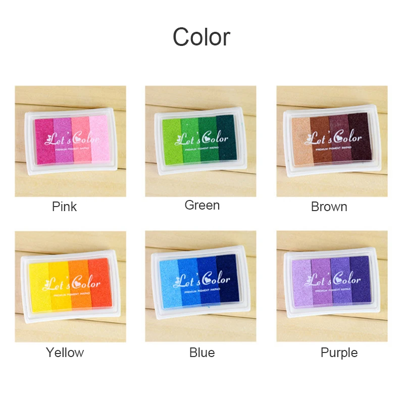 Colorfull Rainbow Multicolor Ink Pad Planner Journal Stamps Accessories Art Supplies Self Stamp Inkpad School Stationery | Канцтовары