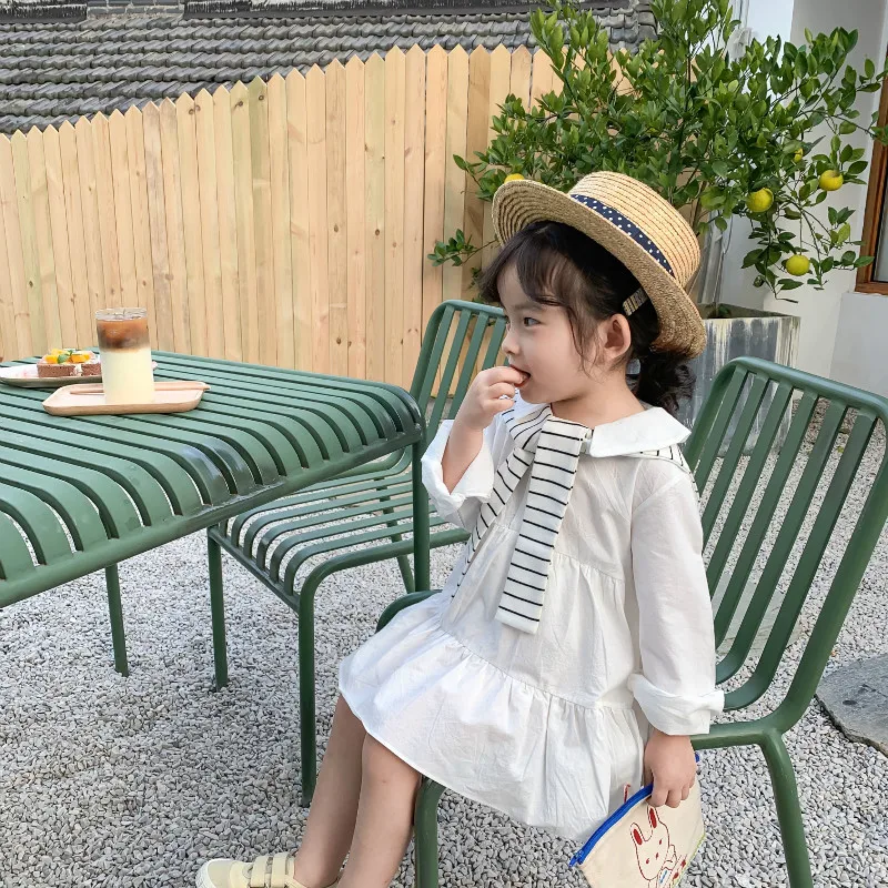 Весеннее Новое поступление хлопковое однотонное мини-платье в Корейском стиле с