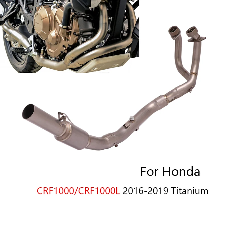 

Titanium for Honda CRF1000L Africa Twin 2016-2019 Exhaust Pipe Motorcycle Front Link Tube Slip On Stock Muffler with Catalyst