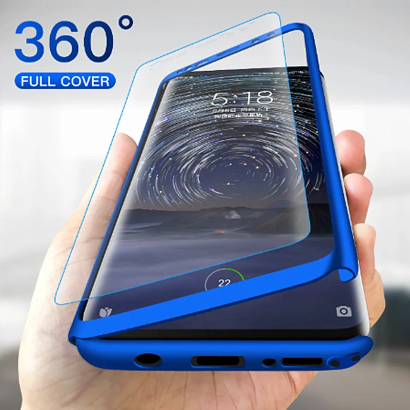 

360 Double Full Glass Phone Case For iPhone 12 mini iPhone 11 Pro Max XR X Xs Max Apple 6 6s 7 8 Plus 5 5S SE Hard PC Cover Case