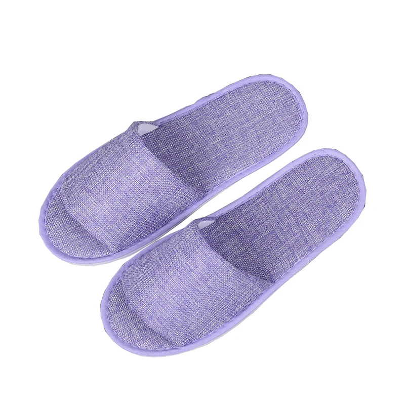 Unisex Summer Slippers Flip Flop Solid Color Hotel Travel Spa Portable Men Slippers Shoes Indoor Home Disposable Linen Slippers