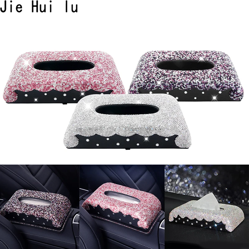 

Блестящий бриллиантовый автомобильный козырек держатель для салфеток подвесные кожаные Кристаллы Стразы бумажное полотенце чехол для жен...