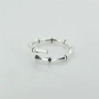 Женское кольцо из бамбука, серебристого цвета, регулируемого размера