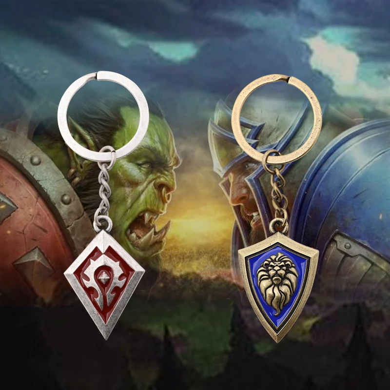 Бриллиантовая Игра WOW Alliance And Horde ограниченный сплав брелок для автомобиля