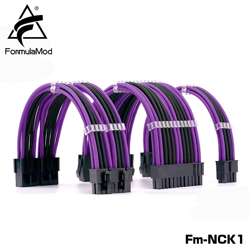 

FormulaMod Fm-NCK1 Power Extension Cable Kit Combination Color 18AWG ATX24Pin+PCI-E8Pin+CPU8Pin For PSU To Motherboard/GPU