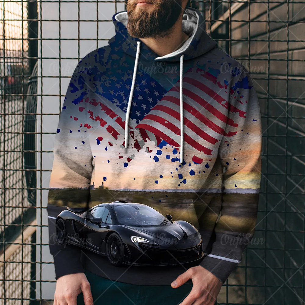 

European and American popular men's leisure sports 3D digital print Hoodie Street Trend Sports Hoodie xs-6xl