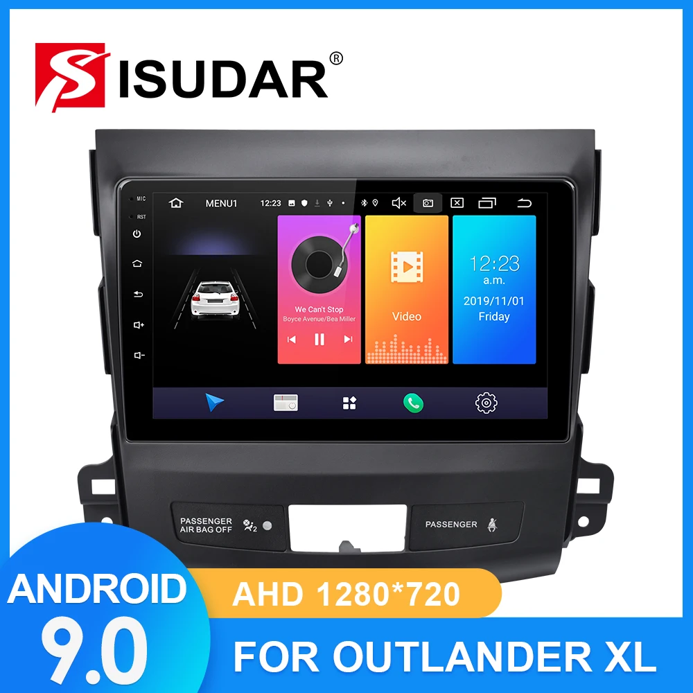 ISUDAR Автомагнитола для MITSUBISHI/OUTLANDER 2007-2012 2 din Android 9 Авторадио Мультимедиа gps DVR камера ram 2 Гб rom 32 ГБ USB FM