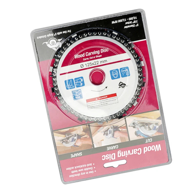 

4 Inch 5 Inch Chain Grinder Chain Saws Disc Woodworking Chain Plate Tool Multi-Functional Wood Carving Disc Angle Grinding Tool