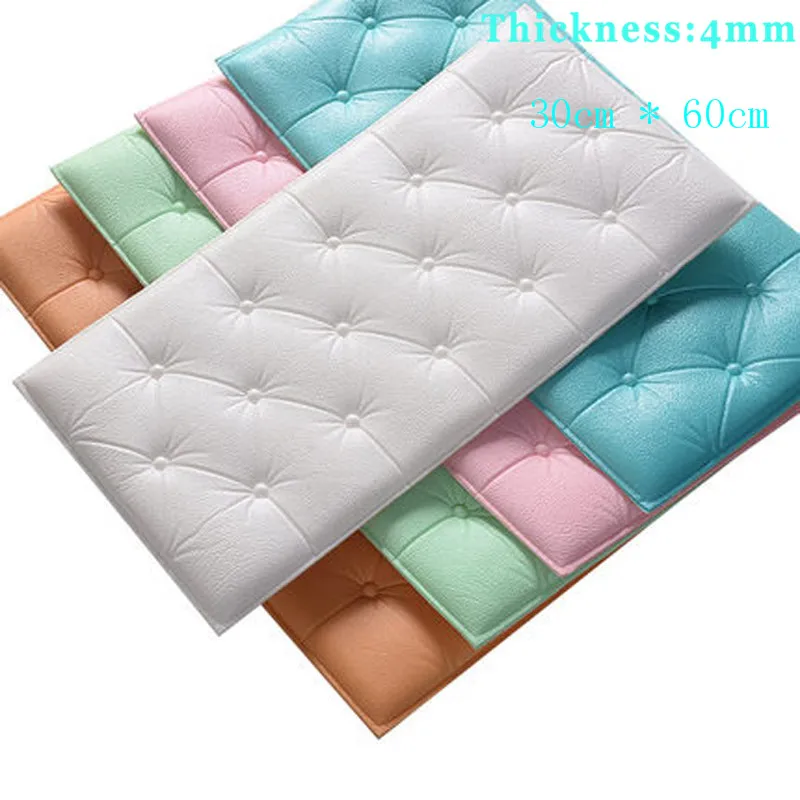 

3D Wall Sticker For Wall DIY Foam Soft Bag Tiles Wall Panels Home Decor Leather Waterproof Self Adhesive Wallpaper Kids Room 4mm