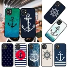 Чехол для телефона Apple IPhone 12 Mini 11 Pro XR X MAX SE XS 4 5 6 6S 7 8 E Plus, черный бампер из ТПУ, мягкий чехол с якорем, лодкой