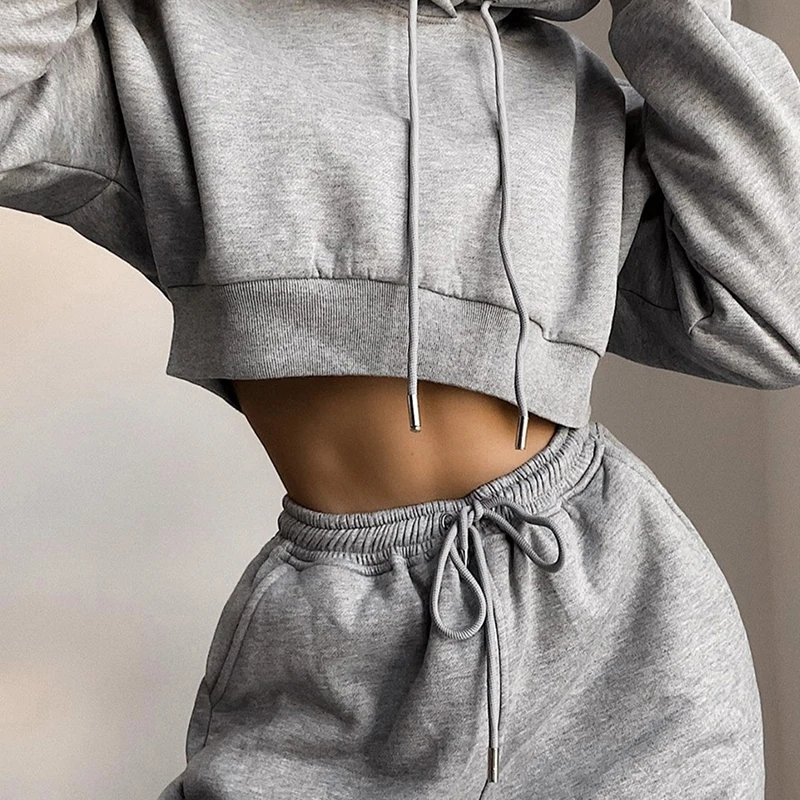 

2021 Winter Fashion Outfits for Women Tracksuit Hoodies Sweatshirt and Sweatpants Casual Sport 2 Piece Set Tracksuits