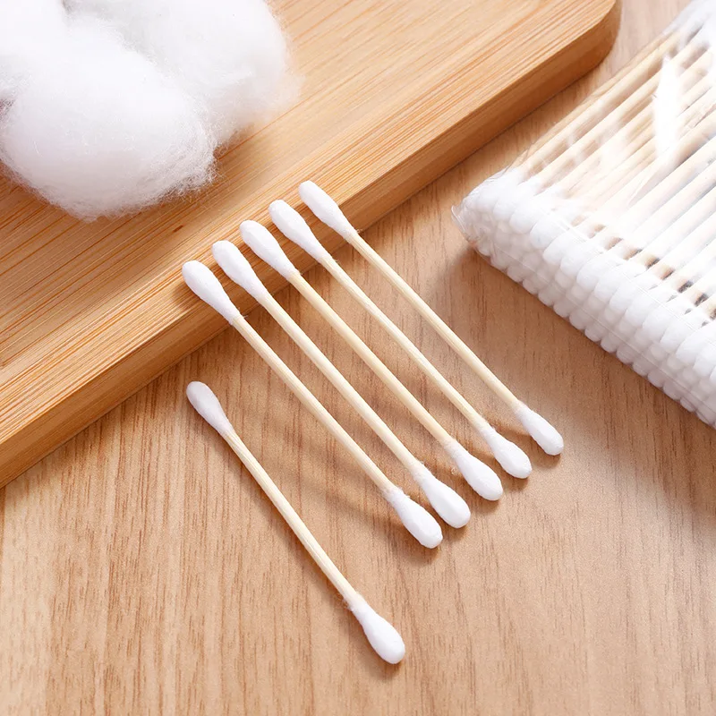 

1Pack Disposable Cotton Swab for Nose Ears Face Lip Cleaning Wood Sticks Buds Cotton Swab Double-ended Swab Makeup Remover