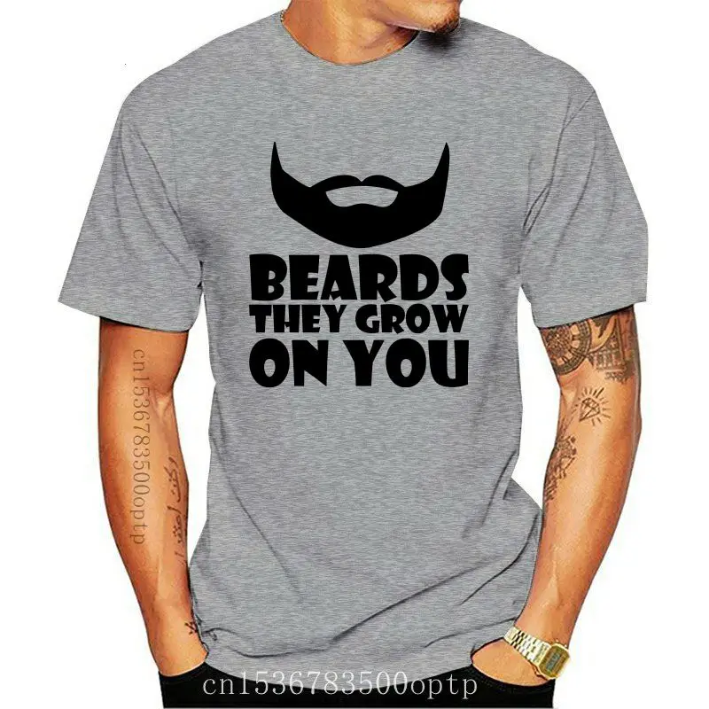 

Новые модные крутые повседневные футболки с изображением бороды, они растут на вас, забавная Мужская (доступно для женщин) футболка, Белая Л...