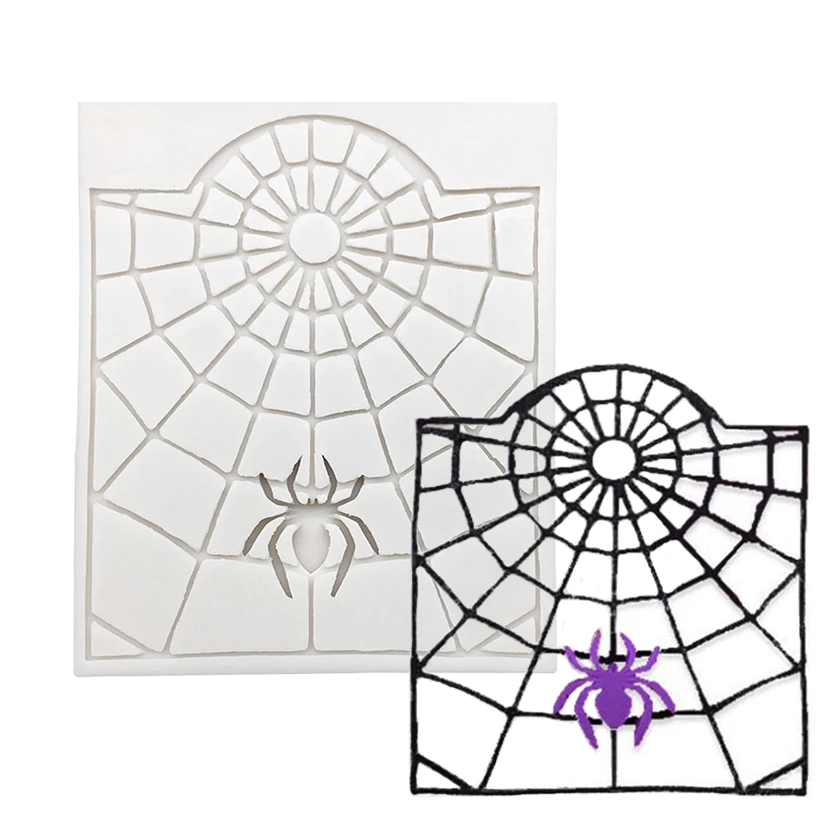 

Halloween Spider Web Silicone Mold Resin Tools Sugarcraft Cupcake Baking Mold Fondant Cake Decorating Tools