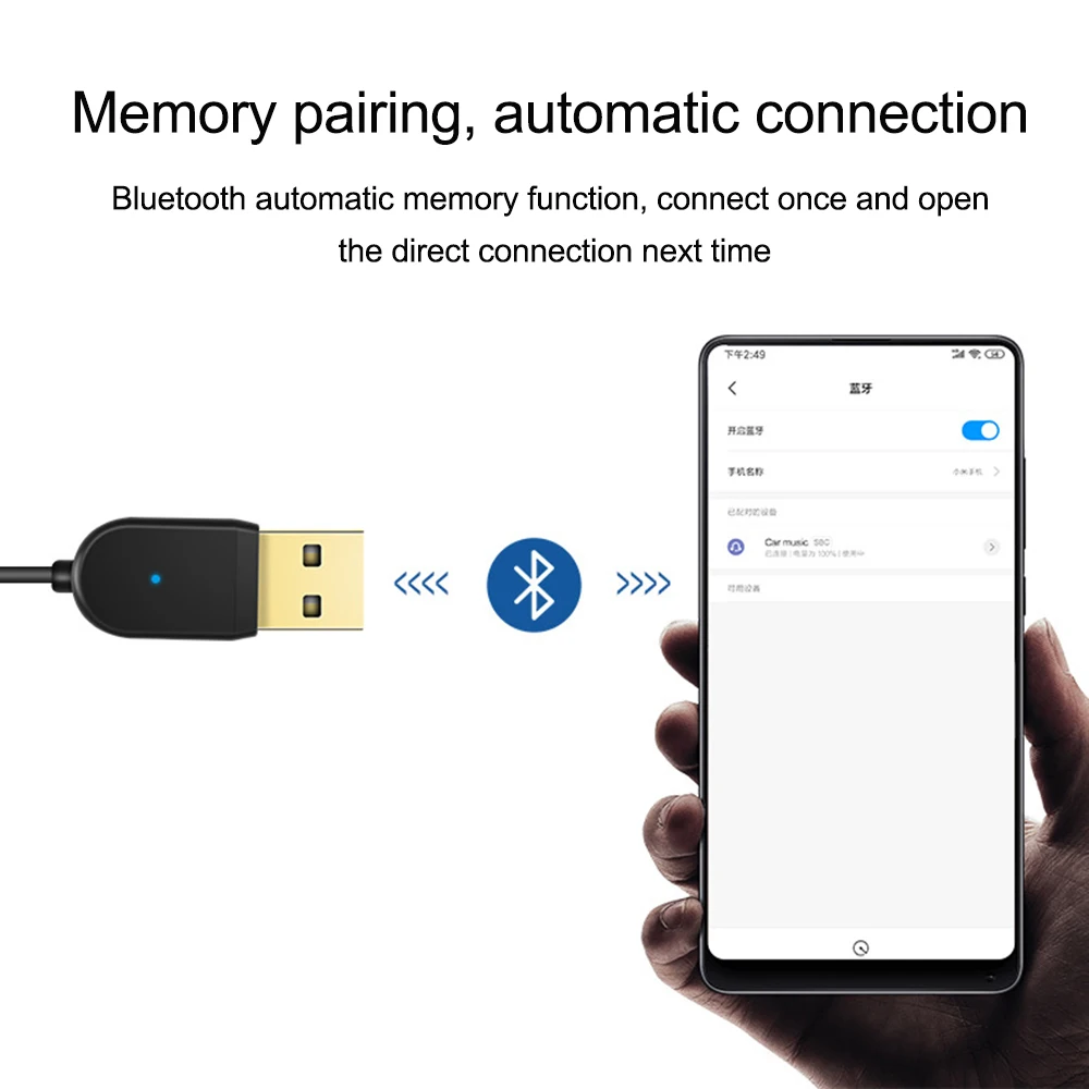 JINSERTA беспроводной USB кабель программный ключ автомобильный 3,5 мм разъем Aux Bluetooth аудио приемник адаптер динамик музыкальный передатчик