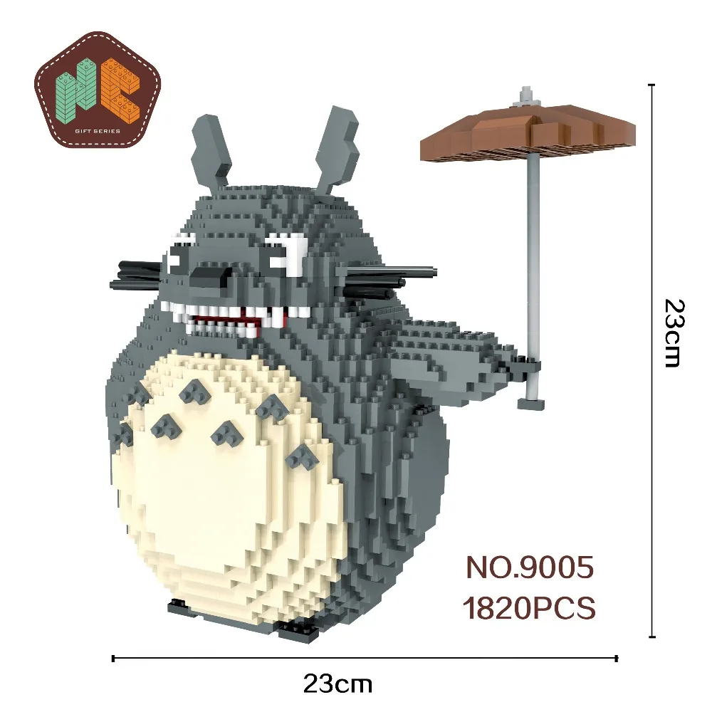 HC большой размер волшебные блоки Totoro мини кирпичи АНИМЕ DIY строительные игрушки