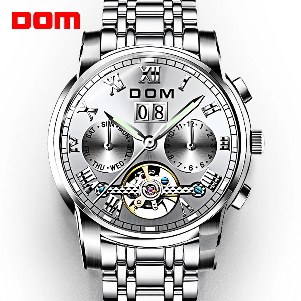 DOM Watch Men Mechanical Watches Sport Waterproof Clock Mens Brand Luxury Fashion Wristwatch Relogio Masculino M-75D-7M
