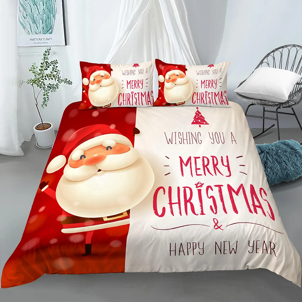 Новый рождественский Комплект постельного белья с Санта-Клаусом 2020 2/3 шт.