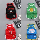 Комплект детской спортивной одежды, майка + штаны, для мальчиков и девочек