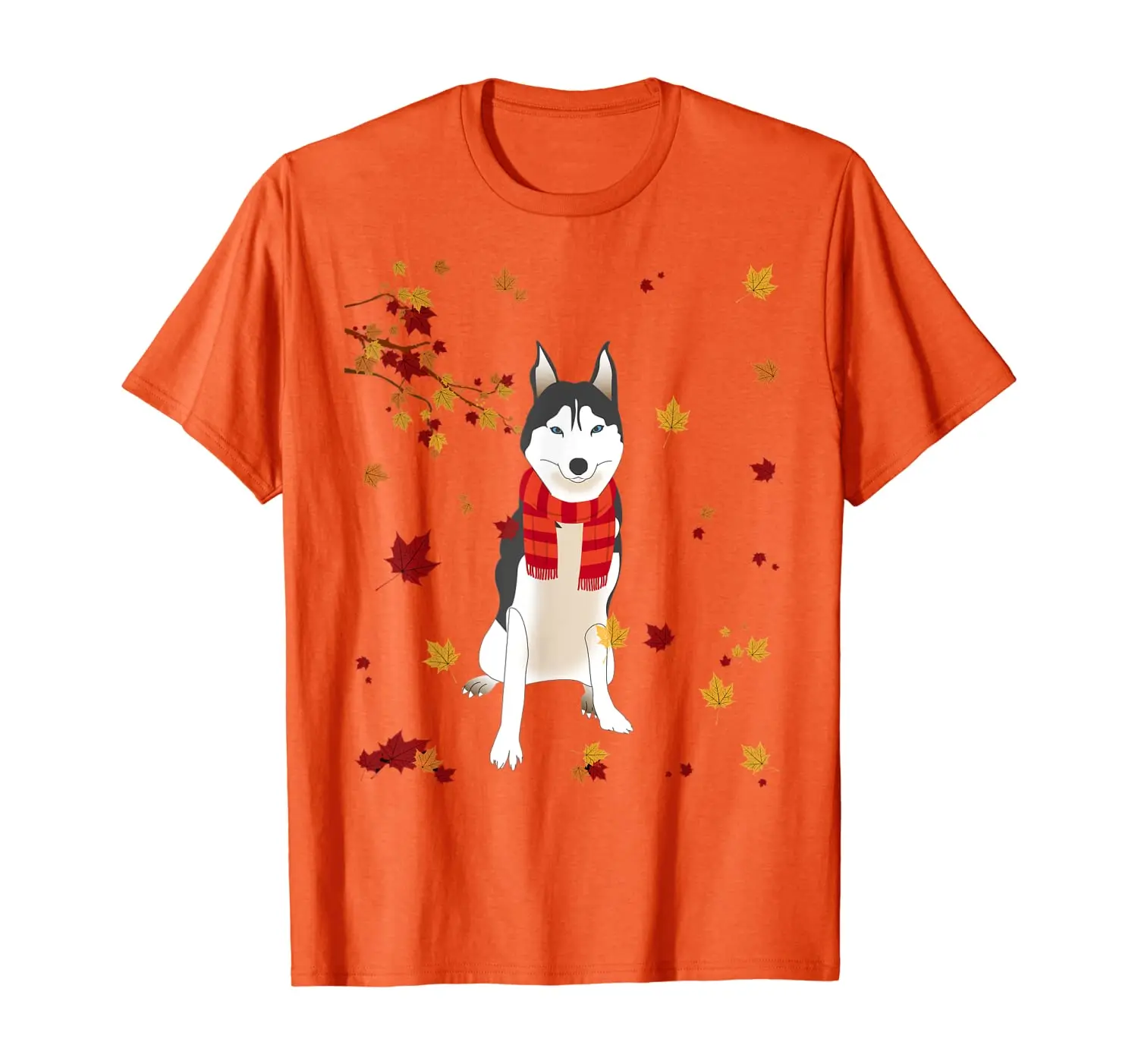 

Cute Siberian Husky Dog Autumn Thanksgiving T-Shirt