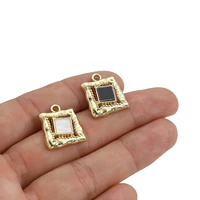 10pcslot crystal square charms geometric rhombus pendants for diy earrings necklaces jewelry making handmade accessories