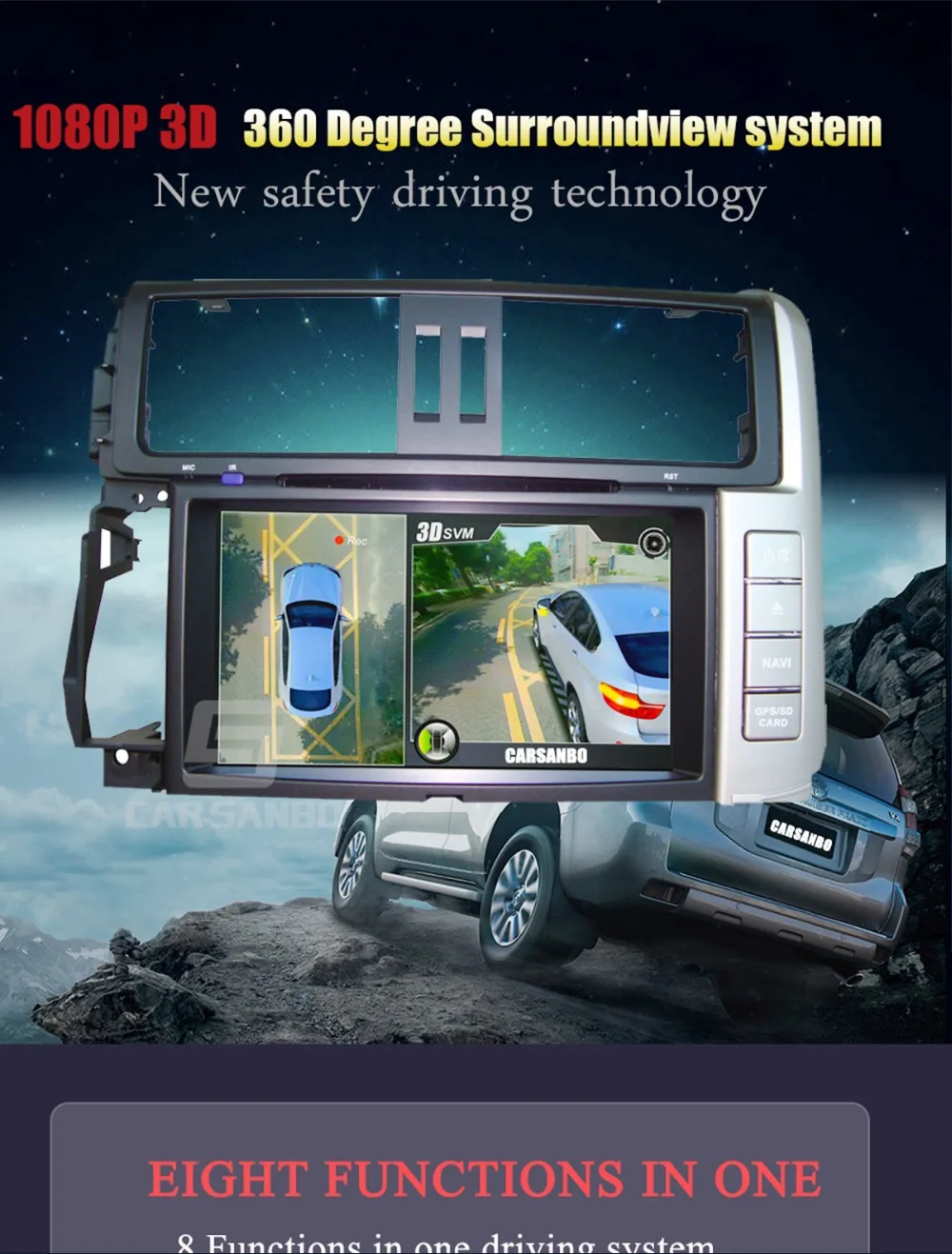 360 3D HD Автомобильная система наблюдения за скругленным видом XIAOMI View system 4 камера DVR Dash камера HD 1080P рекордер мониторинг парковки