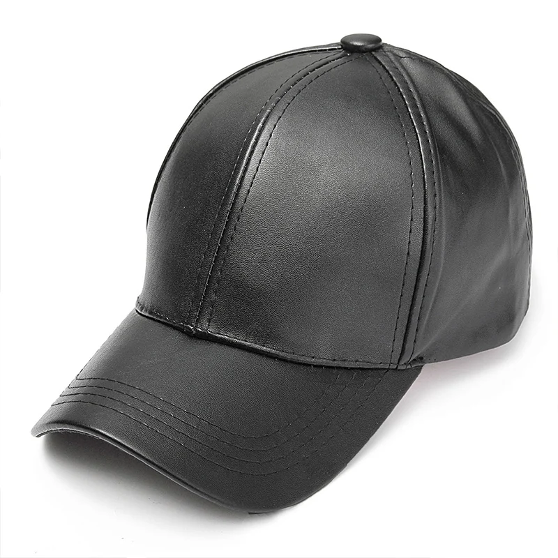 

Men's Baseball Cap Women PU Leather Adjustable Snapback Hat Summer Sport Caps Casquette Women's Baseball Cap