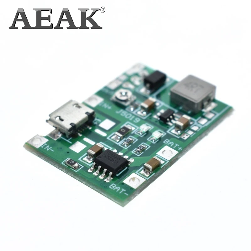 AEAK литий-ионный аккумулятор 18650 3,7 в 4,2 в зарядное устройство плата DC-DC Повышающий Модуль TP4056 DIY набор частей