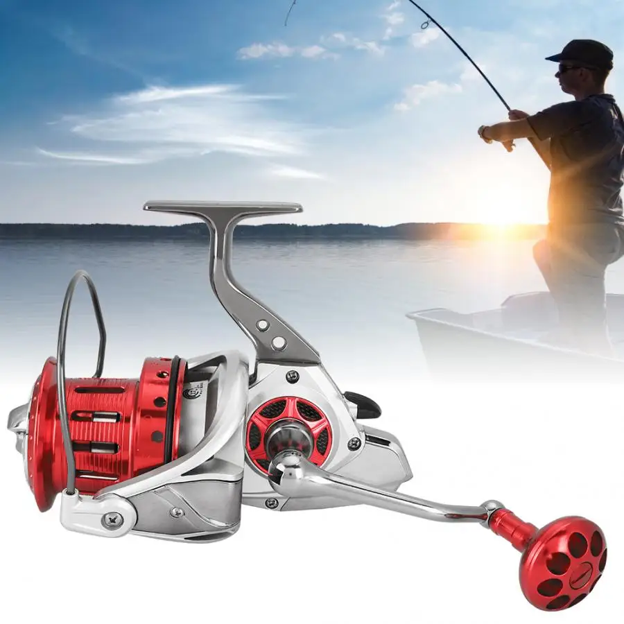 

8000-10000 Series Fishing Reel Large Metal Light Line Cup Sea Pole Spinning Reel Wheel with 18 Shaft Folded Handle Fishing Reel