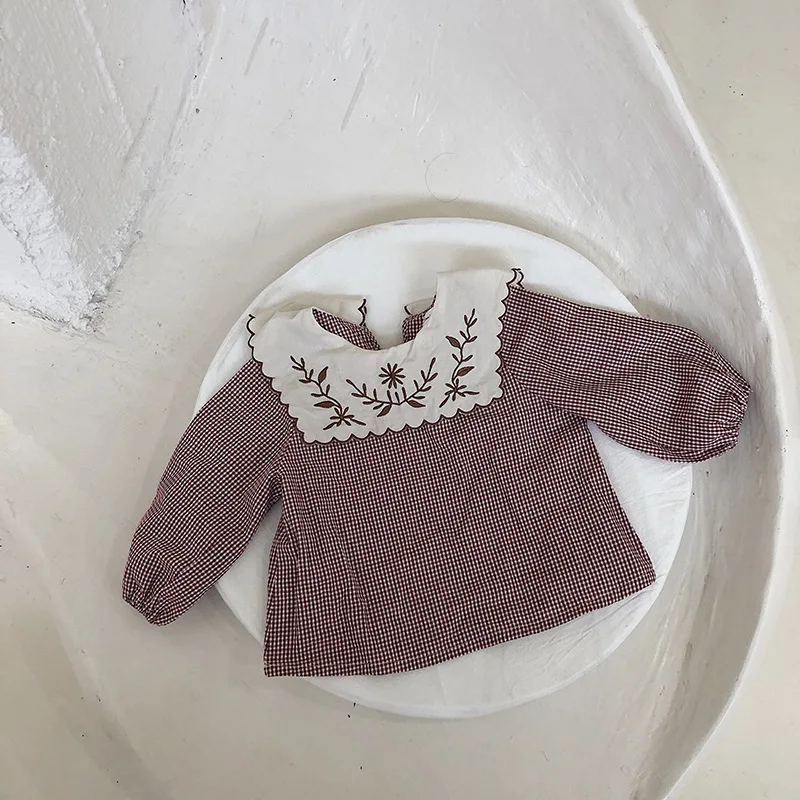 Новые весенние блузки для маленьких девочек 2020 в Корейском стиле с цветочной